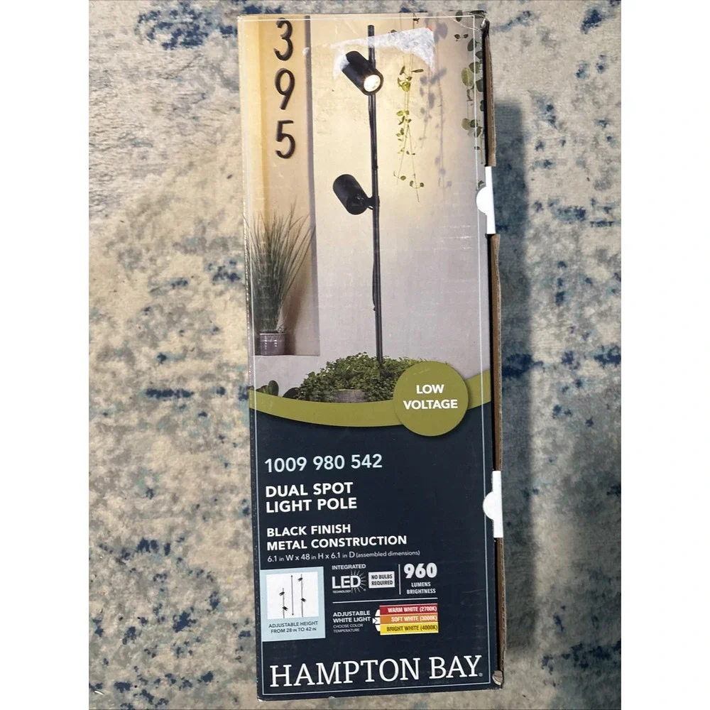 Hampton Bay Low Volt.  Integrated LED Outdoor Spotlight Black 6-Watts 480-Lumens